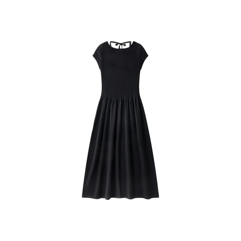 HTMEME Short Sleeved Dress Women's-5
