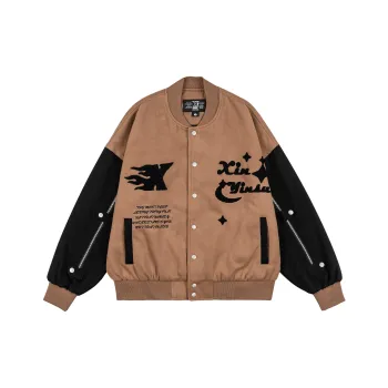 XINYINSU Baseball Jacket Unisex Coffee