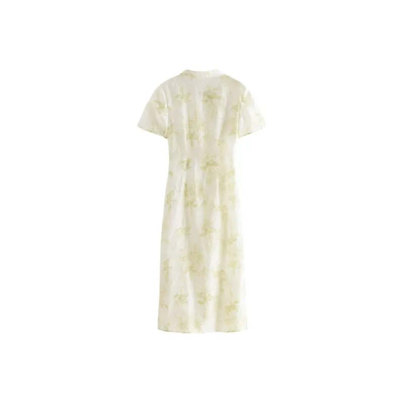FANSILANEN Short Sleeved Dress Women's Misty Green Of Jiangnan-1