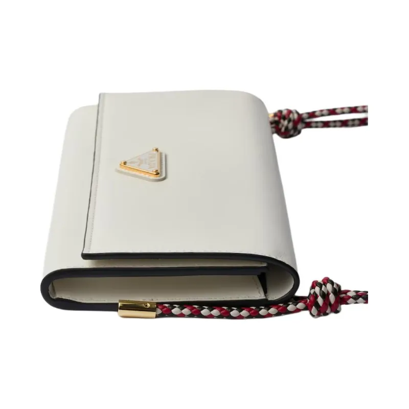 PRADA Cow Leather Shoulder Bag, Wallet Women's White-1