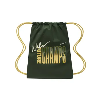 Nike Polyester Backpack Men's Dark Green/White With Saturn Gold Accents