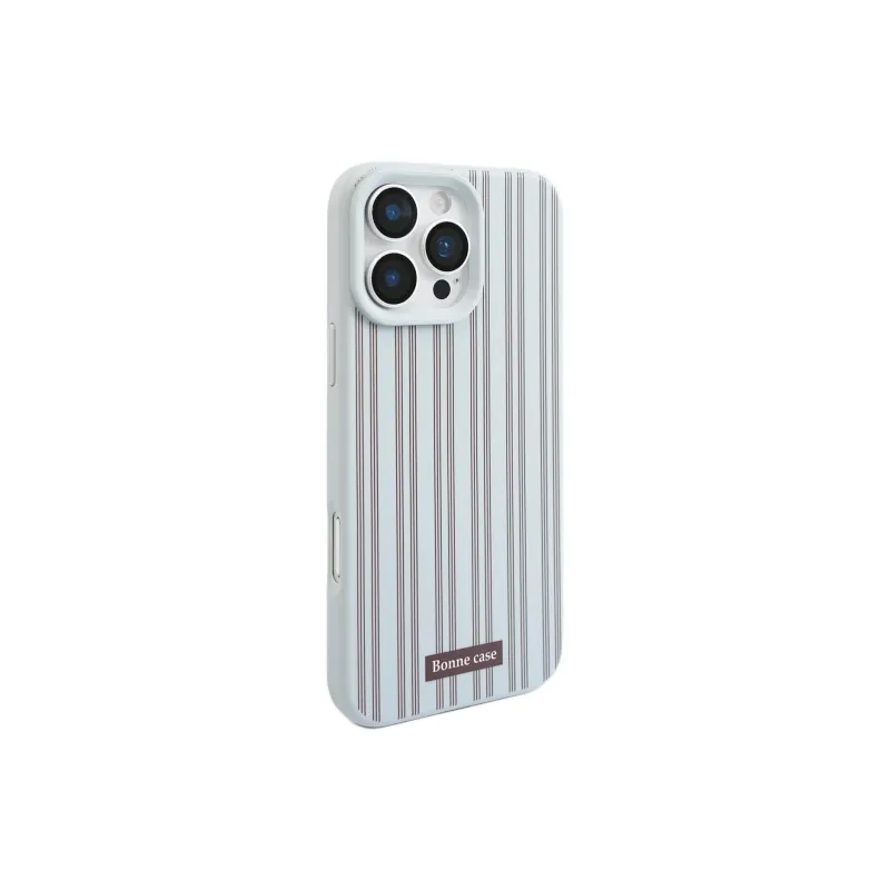 Sopi Silicone Material Blue Brown Stripes Stand Phone Cases Compatible With IPhone 16/15 Pro Max/Apple 13/14 Pro/Max-5