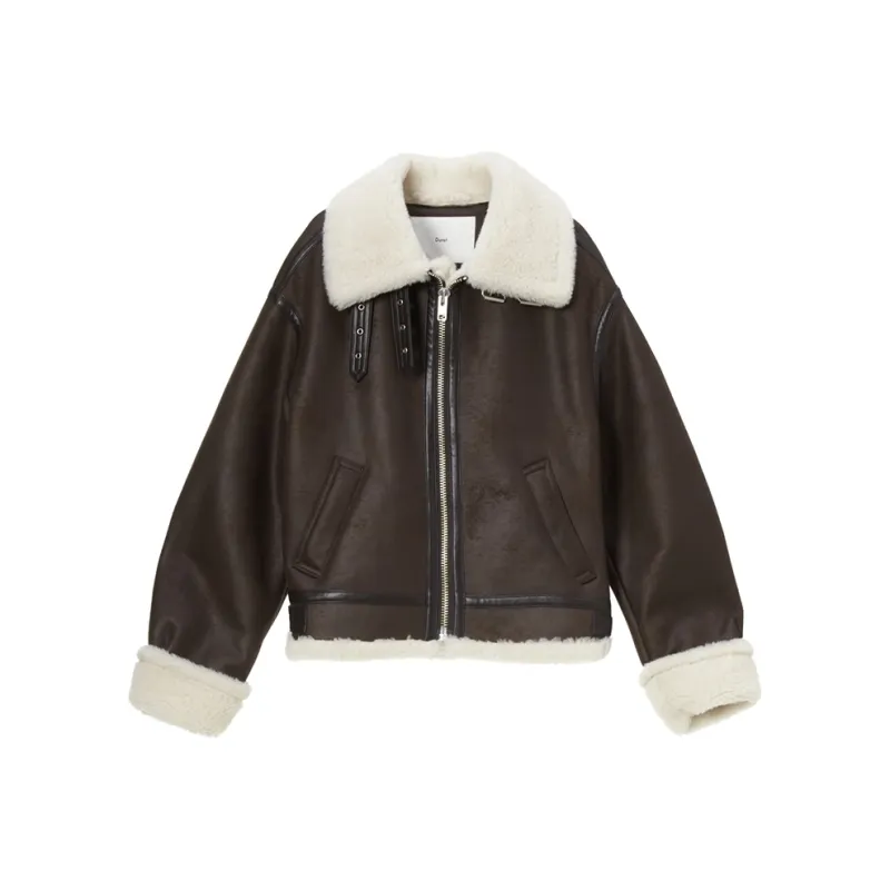 Dunst Loose Fit Line Shearling Jacket-5