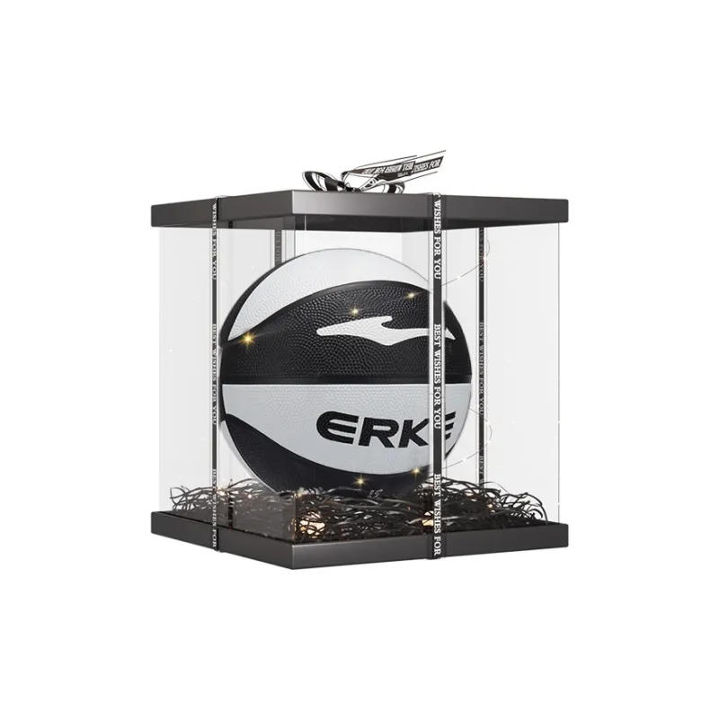 Erke Rubber Multicolor Basketball Black White Size 5 Ball Competition Training Unisex-6