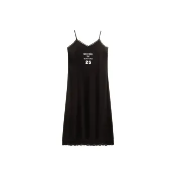 Yue Nei Nightgown Women's Elegant Black