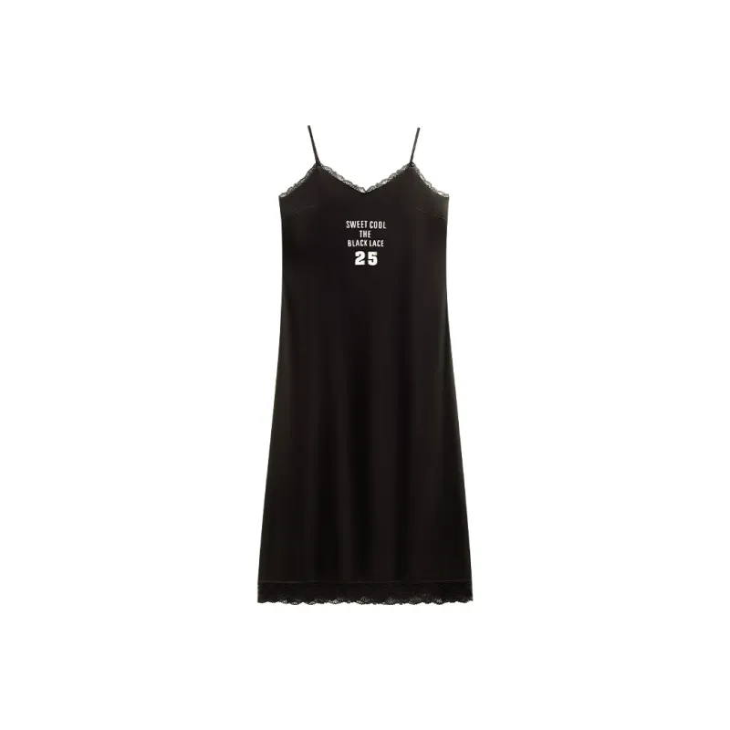 Yue Nei Nightgown Women's Elegant Black-0