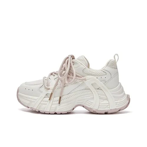 HR Slip Resistant Low Top Chunky Sneakers Women's Beige Purple