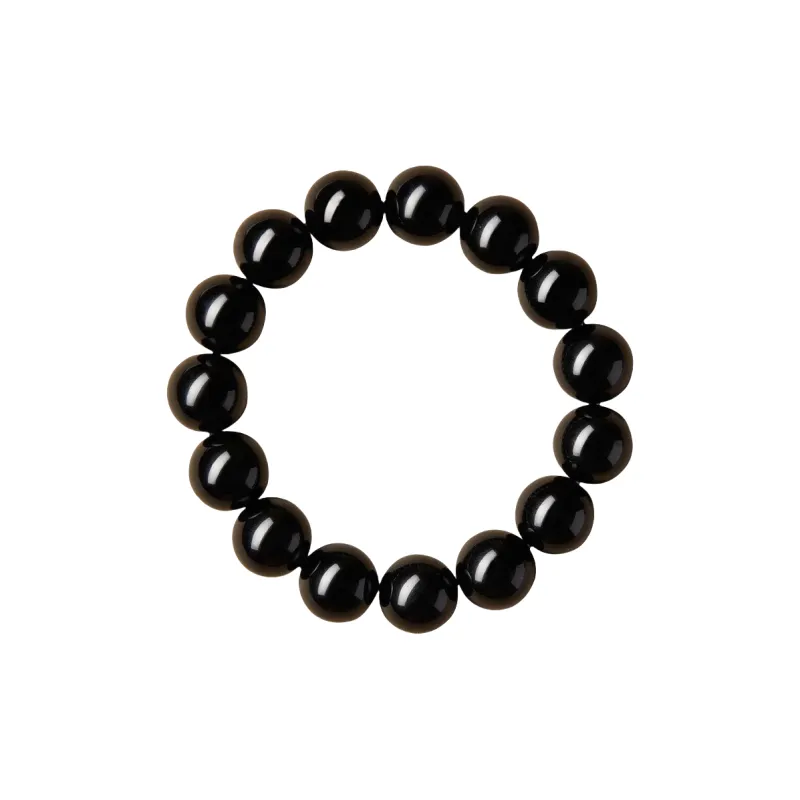 Stone On The Line Natural Obsidian Bracelets Unisex-7