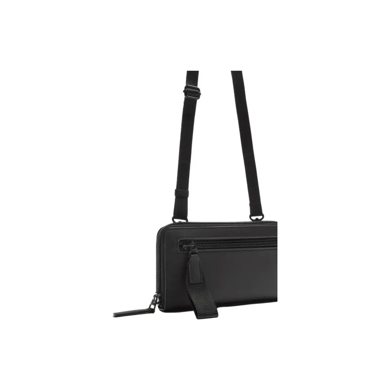 ZARA Polyurethane Wallet, Shoulder Bag, Crossbody Bag Regular Unisex Black-3