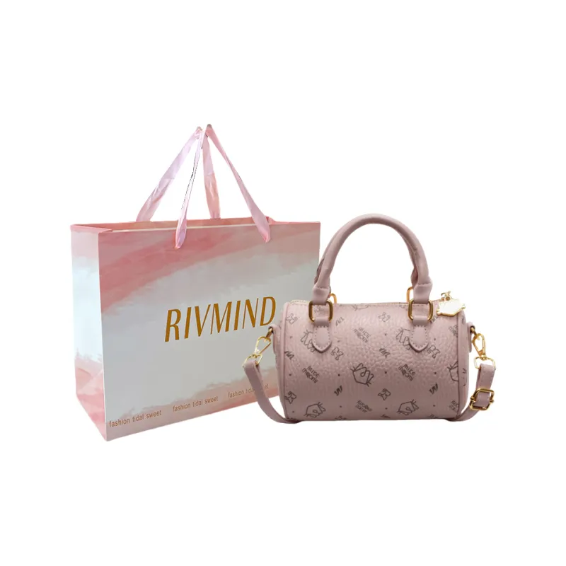 RIVMIND PU Handbag Women's White/Pink/Black/Coffee-6