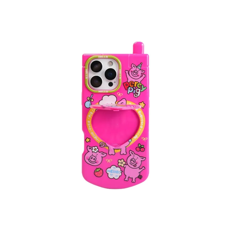 Sopi TPU Material Flap Big Brother Pink Rose Red Phone Cases Compatible With IPhone 16/15 Pro Max/Apple 13/14 Pro/Max-9