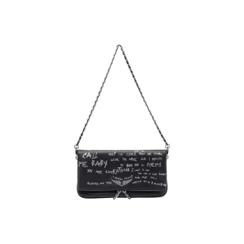 Zadig & Voltaire Graffiti Printed Fold Over Shoulder Bag