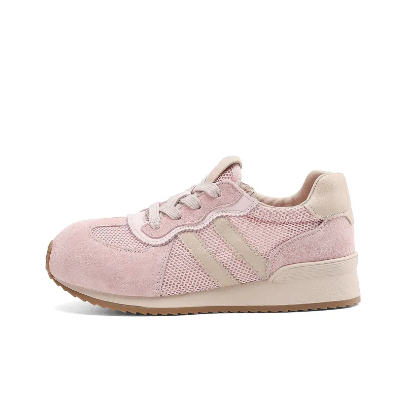 BOERDIQI German Army Trainers Breathable Lightweight Height Increasing Low Top Casual Shoes Women's-6