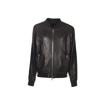 BALMAIN Leather Jackets Men Black