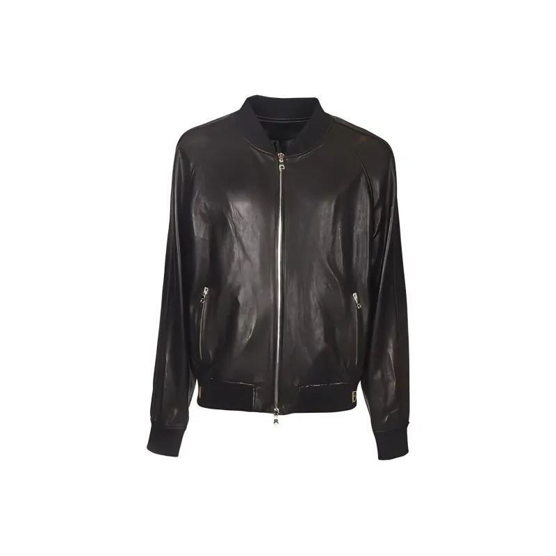 BALMAIN Leather Jackets Men Black-0