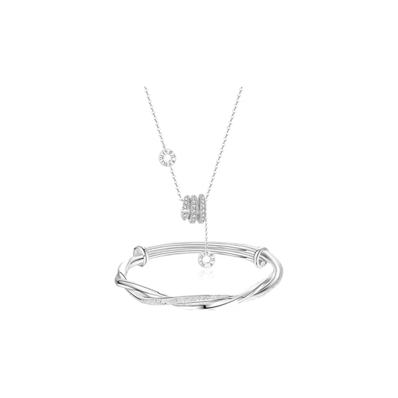 Tkb Sterling Silver Bangle/Necklace Unisex-0