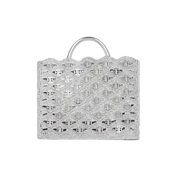 Paco Rabanne Nylon One Shoulder Handbag Women's Silver