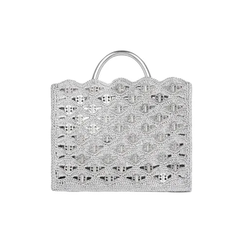 Paco Rabanne Nylon One Shoulder Handbag Women's Silver