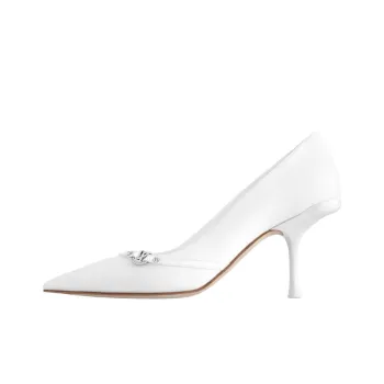 LOUIS VUITTON 6AM Slim Heel High Heels 7.5cm Women's White
