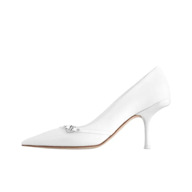 LOUIS VUITTON 6AM Slim Heel High Heels 7.5cm Women's White-0