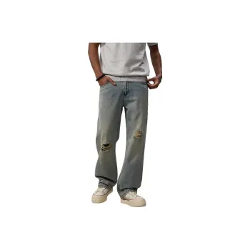 SONGS ALONG Jeans Unisex Light Blue