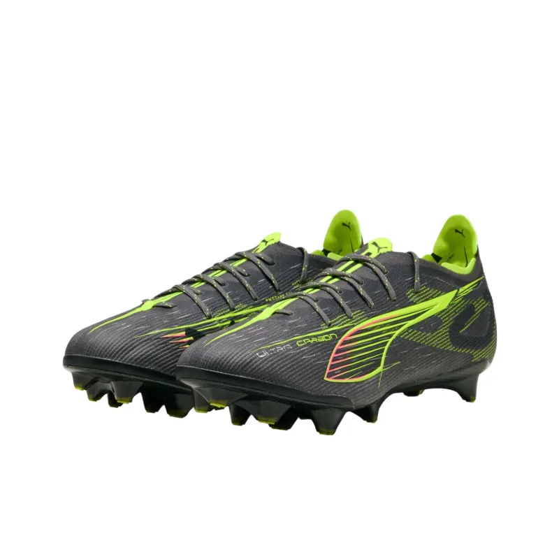 PUMA FG Firm Ground Anti Slip Wear Resistant Soccer Shoes Unisex Black Yellow-2