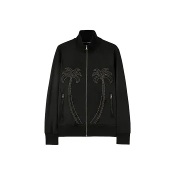 PALM ANGELS Milano Stud Embellished Zipped Track Jacket