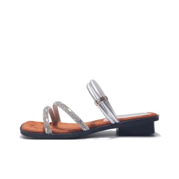 Take The Qin Rubber Sole Abrasion Resistant Slide Slippers Women's Silver Gift Box Set