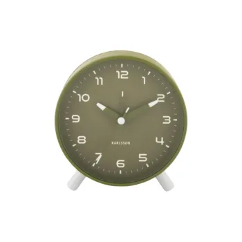 Karlsson Sweeping Seconds Movement Iron Alarm Clock Unisex Green