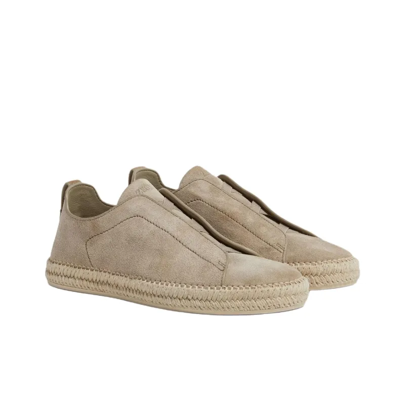 Zegna Triple Stitch Espadrilles Men's Umber-1