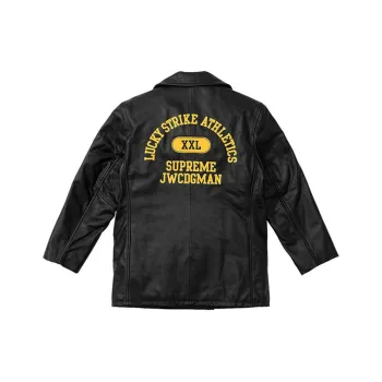 Supreme Junya Watanabe Cdg Man Schott Leather Peacoat