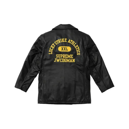 Supreme Junya Watanabe Cdg Man Schott Leather Peacoat
