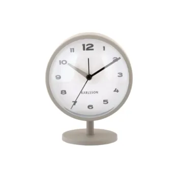Karlsson Sweeping Seconds Movement Iron Alarm Clock Unisex White