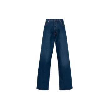 OFF WHITE Logo Patch Wide Leg Jeans