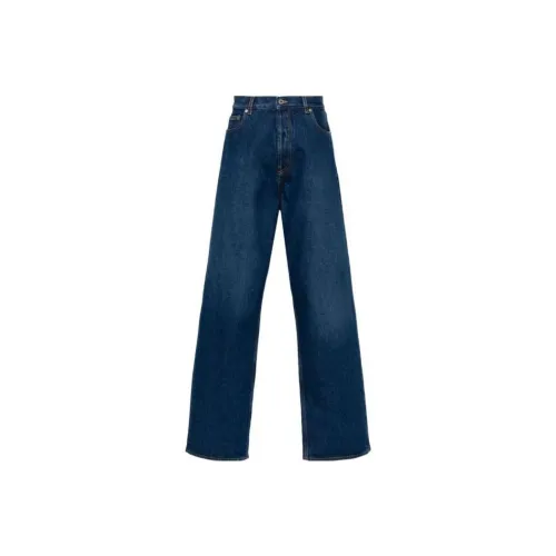 OFF WHITE Logo Patch Wide Leg Jeans