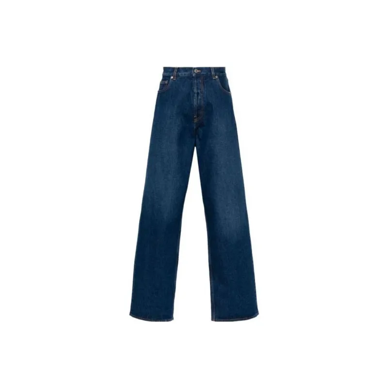 OFF WHITE Logo Patch Wide Leg Jeans-0