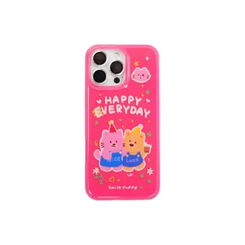 Wei Xin Acrylic Material Pink Kitten Yellow Bear Phone Cases Compatible With IPhone 16/15 Pro Max/Apple 13/14 Pro/Max