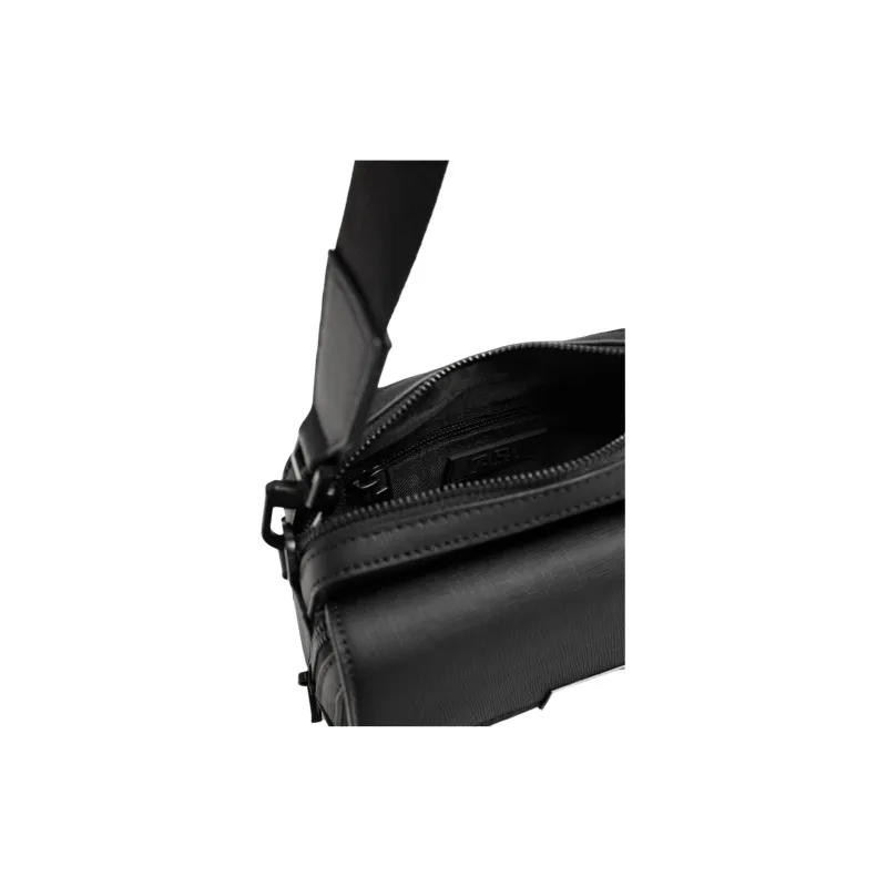 ZARA Polyurethane Shoulder Bag, Crossbody Bag Men's Black-2