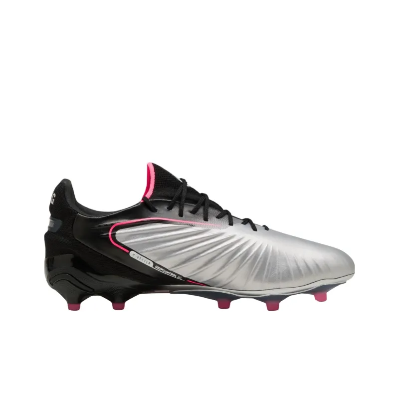 PUMA King Ultimate Anti Slip Wear Resistant Soccer Shoes Unisex Silver Black-1