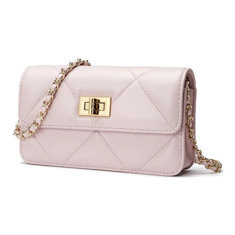 ROBERTA DI CAMERINO Sheepskin Shoulder Bag Women's Black/Pink-6