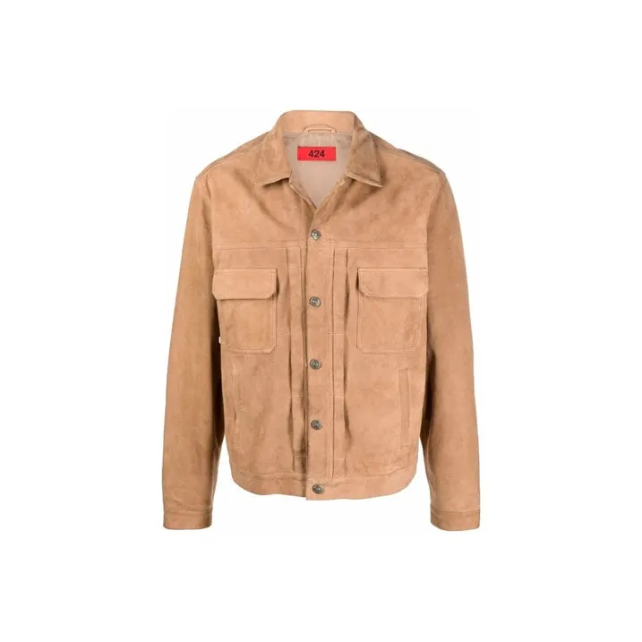 424 Leather Jackets Men Brown-0