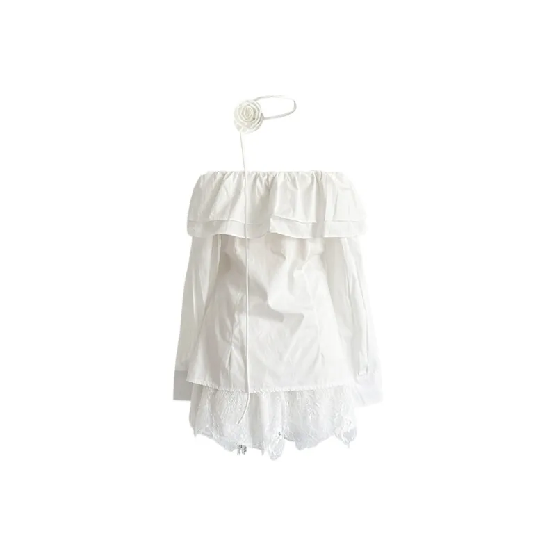AFGGD Long Sleeved Dress Women's White-1