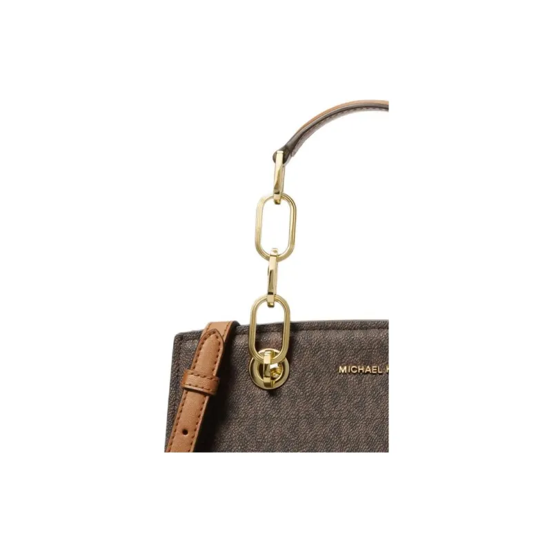 MICHAEL KORS Cynthia Artificial Leather Shoulder Bag Crossbody Bag Handbag Small Size Women's Dark Brown & Acorn Brown-3