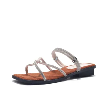 Take The Qin Rubber Sole Abrasion Resistant Slip Resistant Slide Slippers Women's Beige Gift Box Set