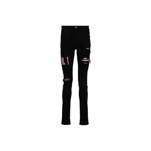 AMIRI Logo Patch Distressed Skinny Jeans
