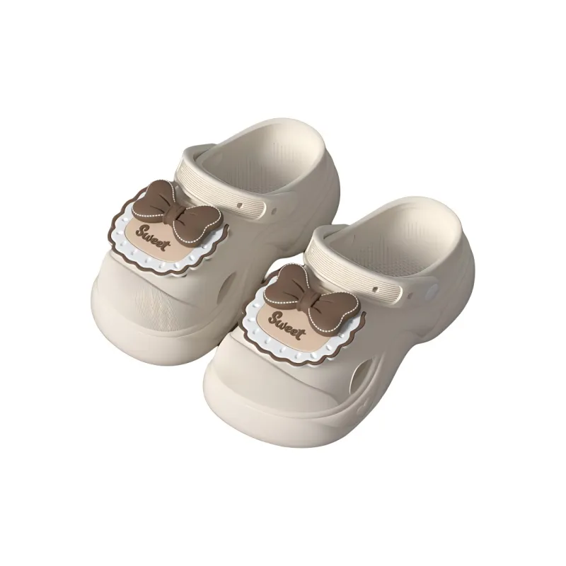 Ming Sheng Bowknot Clogs Summer Platform Height Increasing Squashy And Bouncy Feeling Slip Resistant Cute Slippers-8