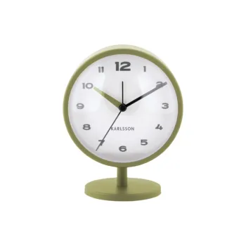 Karlsson Sweeping Seconds Movement Iron Alarm Clock Unisex White