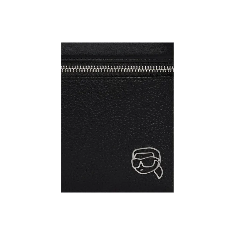 KARL LAGERFELD IKON Recycled Polyurethane Backpack Men's Black-3