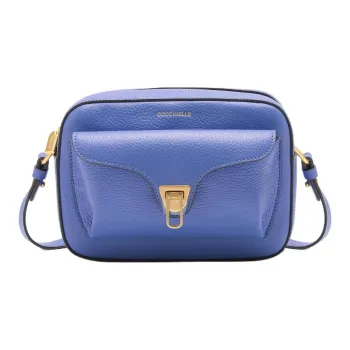 COCCINELLE Beat Grain Leather Camera Bag, Shoulder Bag Small Size Women's Cerulean