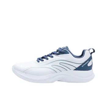 QIAODAN Anti Slip Wear Resistant Low Top Casual Sprint Running Shoes Men's Jordan White Coastal Blue